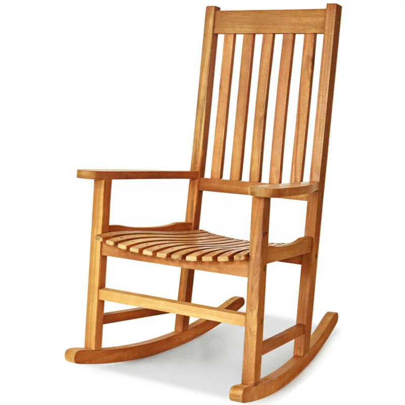 

Indoor Outdoor Wooden High Back Rocking Chair Garden Patio Furniture