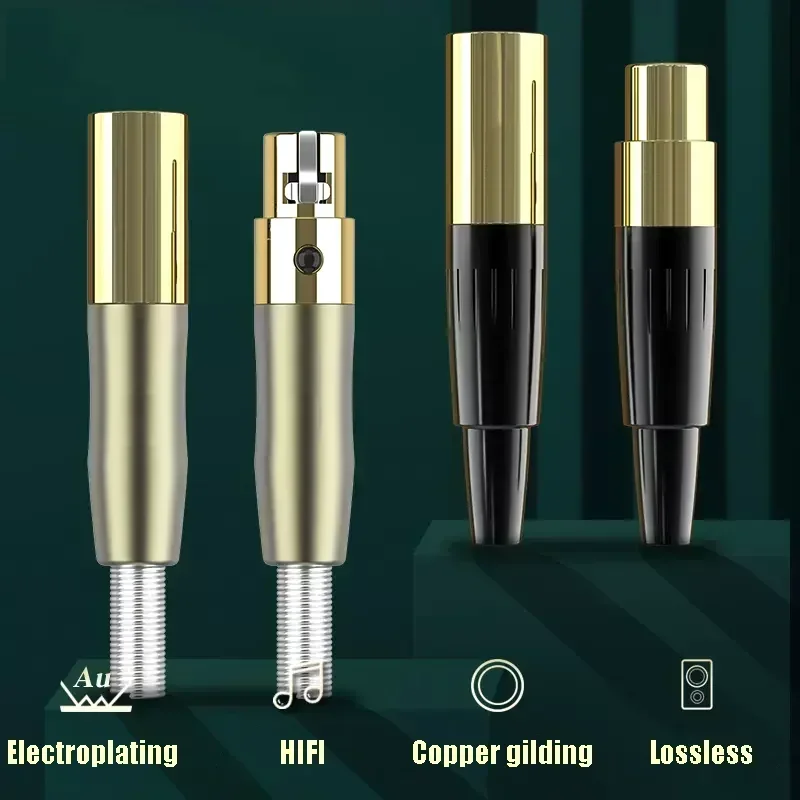 미니 XLR 남성(여성) 플러그 3핀(4핀) XLR 오디오 마이크 커넥터, 맞춤형 전문 장비 바디팩 이어폰용