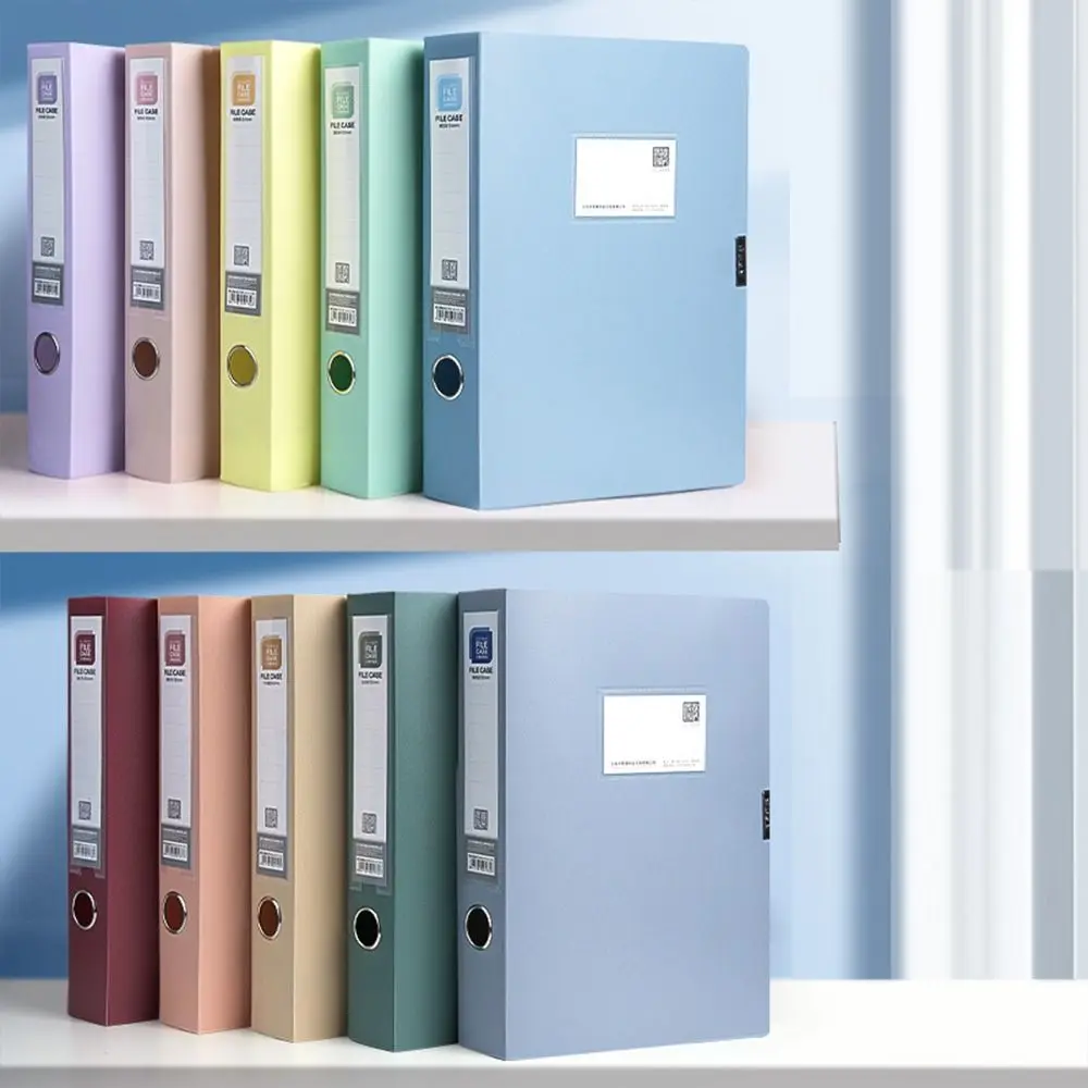 간단한 두꺼운 A4 파일 폴더, 방진 모란디 컬러 용지 보관함, PP 플라스틱 문서 케이스, 사무실