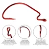 50-100 pcs/box Wide Crank Fishing Hooks Carbon Steel Offset Fishhook 3/0#-2# Bass Barbed Carp Fishing Hook For Soft Worm Lure 4