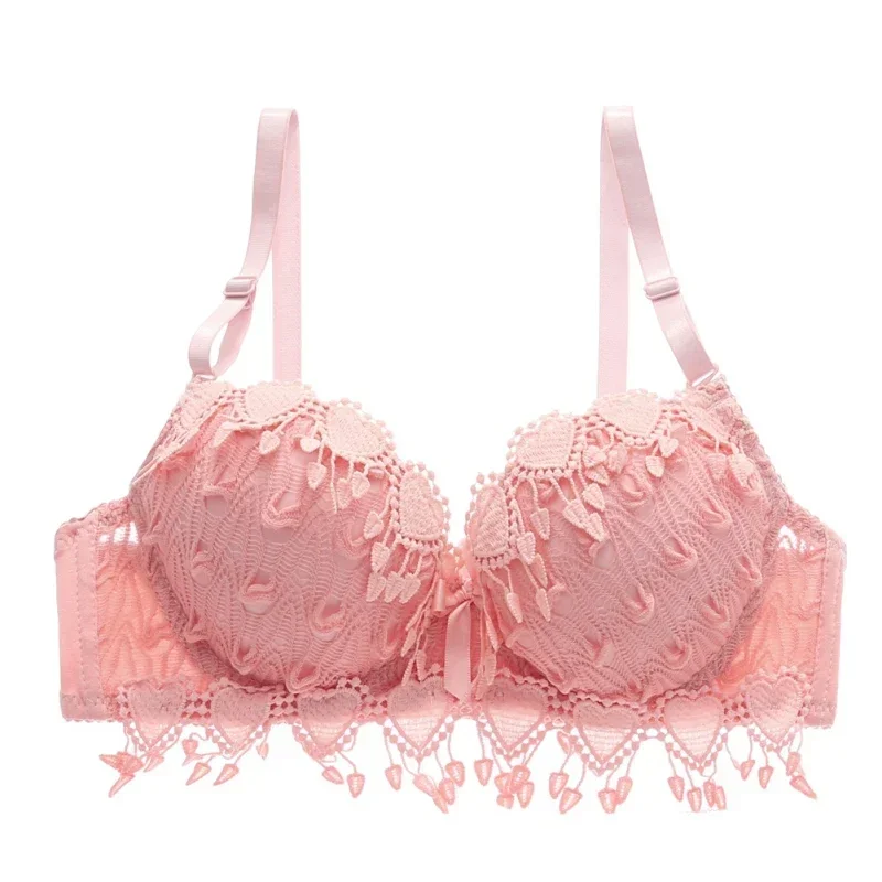 Women's Sexy Lace Gather Bra Plus Size Lace Bralette Breathable with Padded Underwire Unlined Bra Underwear 1