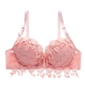 Women's Sexy Lace Gather Bra Plus Size Lace Bralette Breathable with Padded Underwire Unlined Bra Underwear 1
