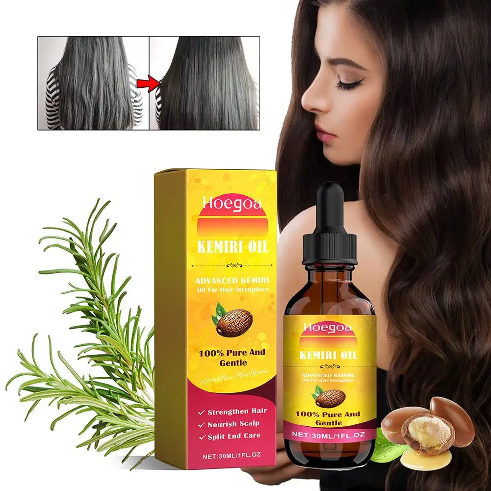 Hair Oil 30ml Black Sesame Hair Strengthening Oil Ginger Biotin Essential Oils Nourishing Treatment Split Ends Dry All Types