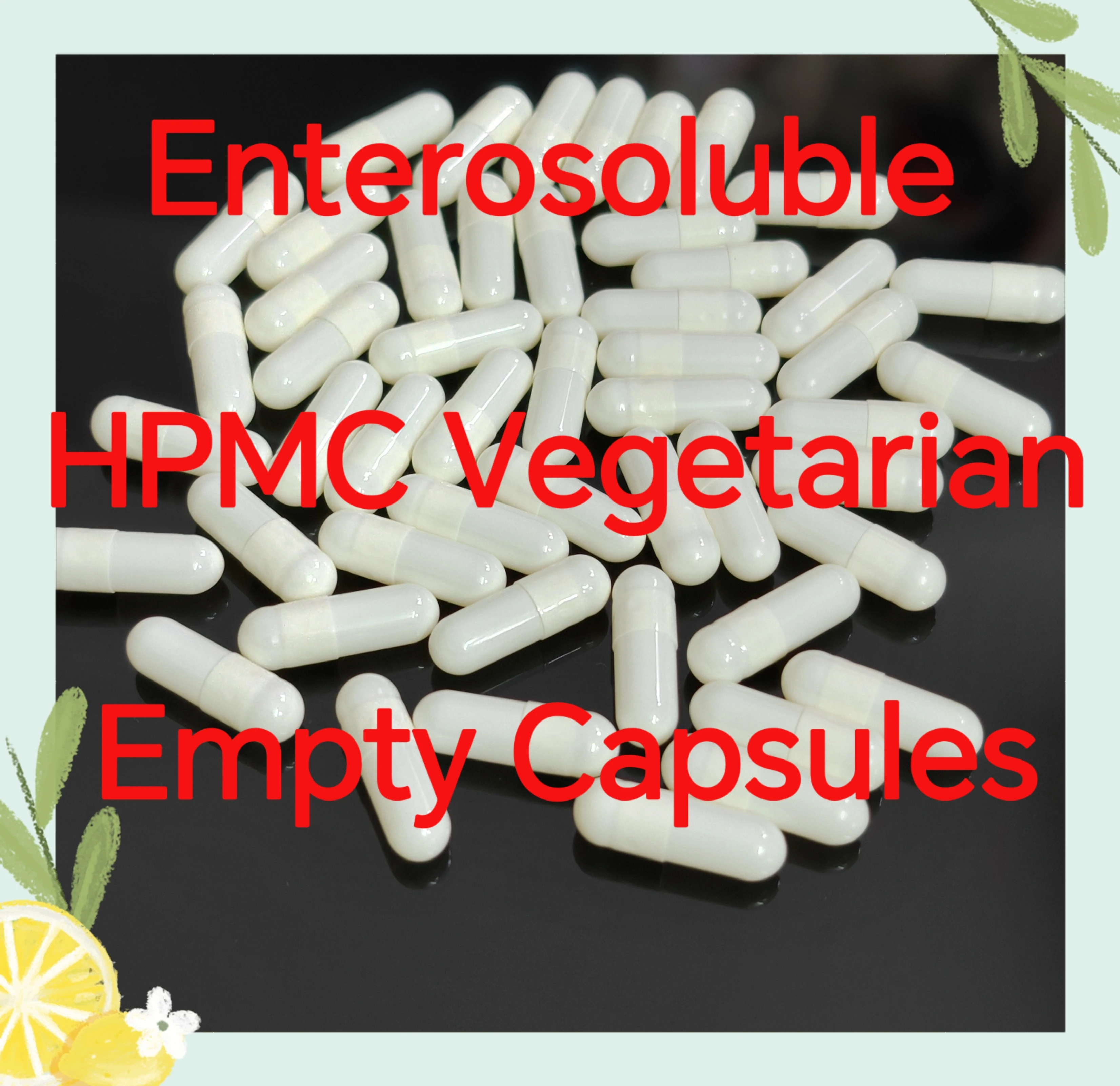 0# 1000PCS Vegetarian Enteric Coated HPMC Empty Capsule,Enterosoluble Empty Vegetable Capsule Case, Medical Packing Powder, 4