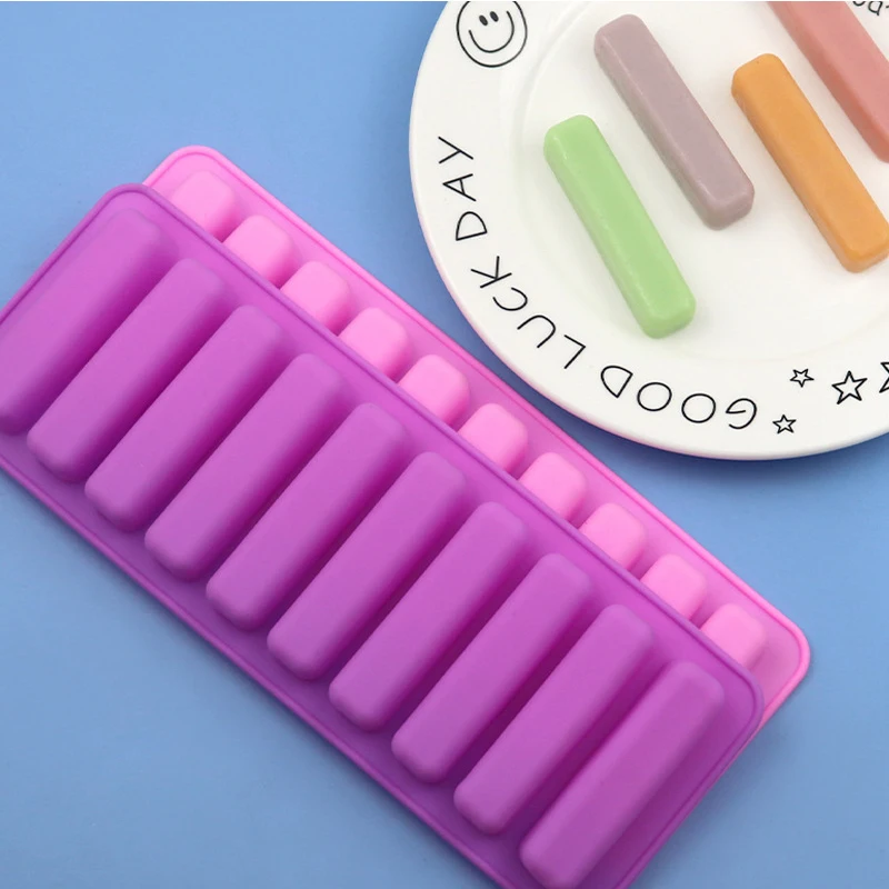 10 Grids Stick Shape Ice Tray Non-Stick Easy Release Push Popsicle Out Cylinder Silicone Ice Cube Tray Jelly Chocolate Mold ice mold