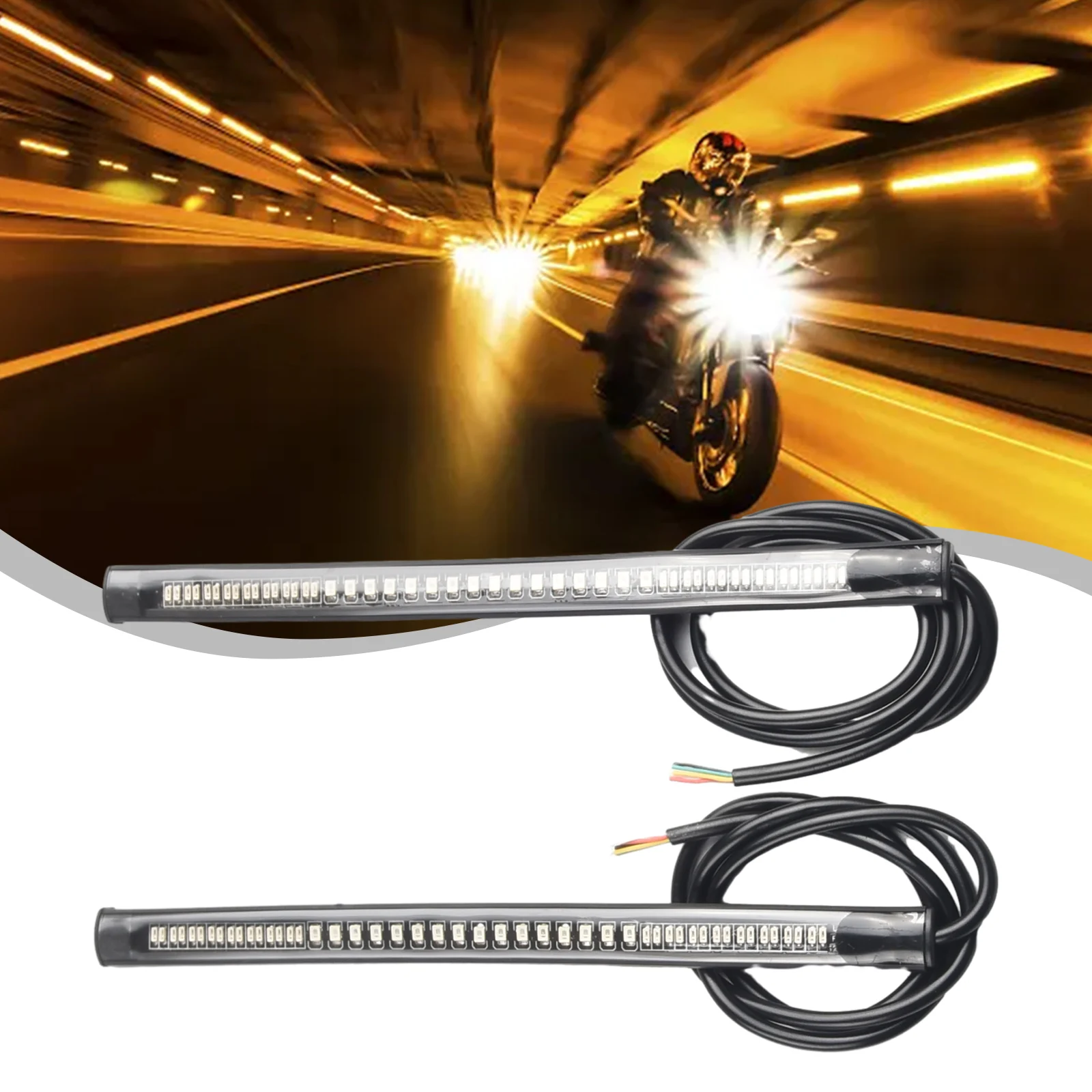 

2PCS Universal High-Quality Motorcycle Light Bar With 48 LEDs Fits For Tail Brake Stop Turn Motorcycle Equipments