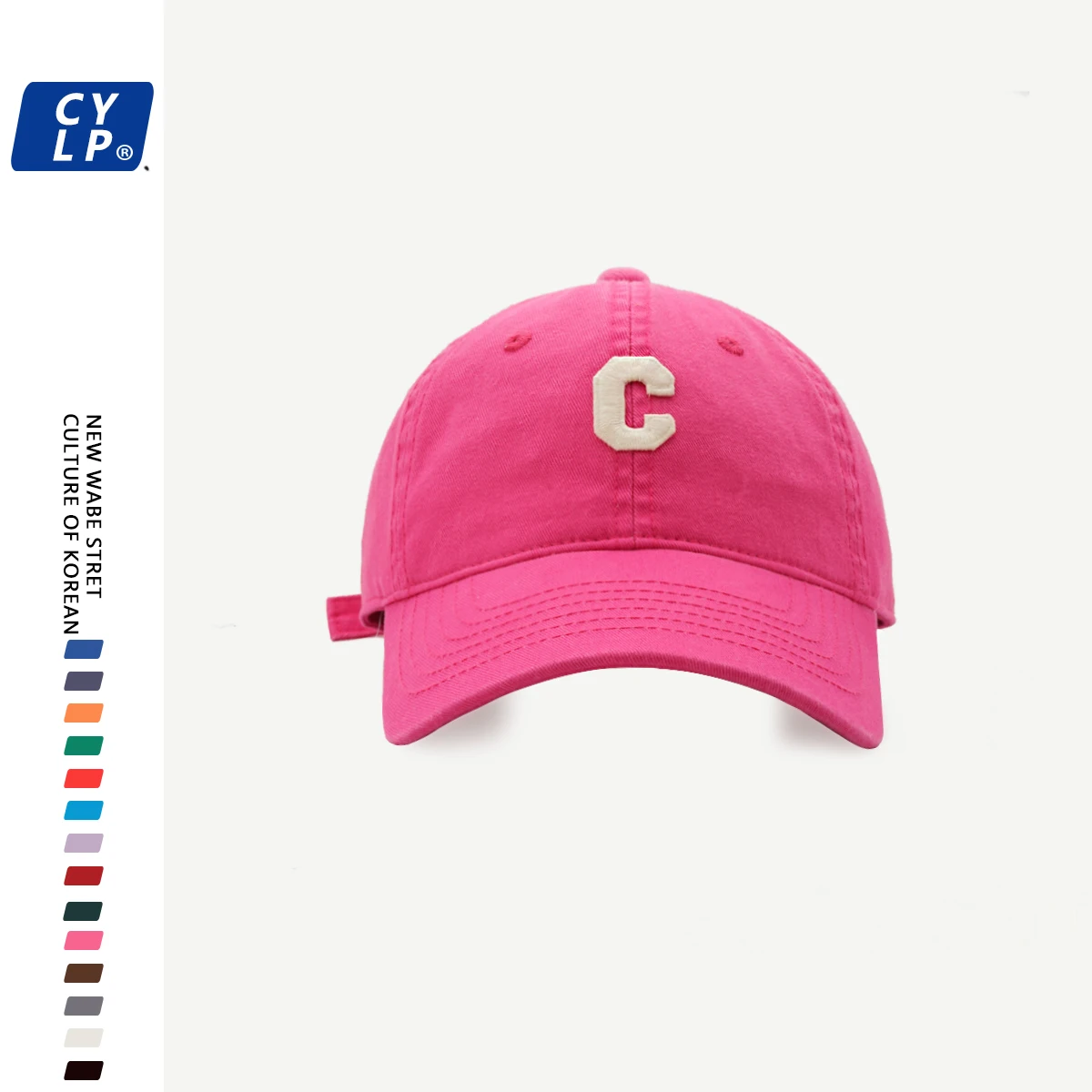 Rose red 28-new c letter baseball cap