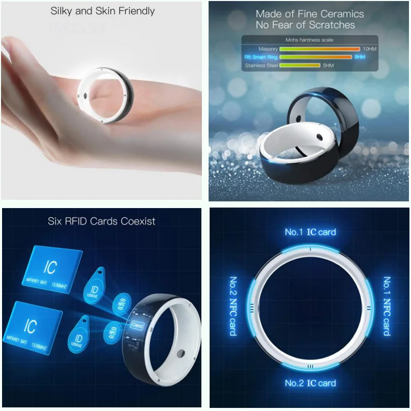 JAKCOM R5 스마트 링 지능형 건강 반지, 액세스 카드 저장 링, GPS IC ID, HID NFC RFID, IOS 안드로이드용, 6 개 카드 in 1, 신제품