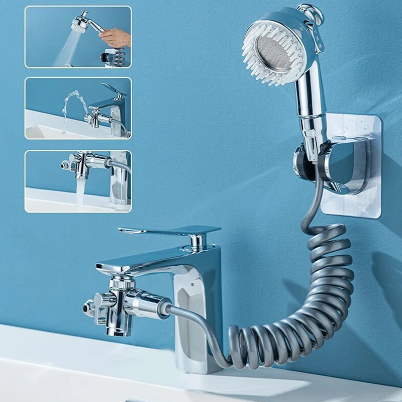 

3-in-1 Universal Water Taps New Multifunction Bathroom Attachment Shower Head Copper 360° Rotating Faucet Home