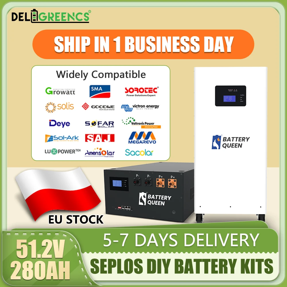 

51.2V 280AH Mason DIY Battery Assembly Box Case Container Smart BMS LifePO4 Battery Pack For Solar Power Storage Ready stoc