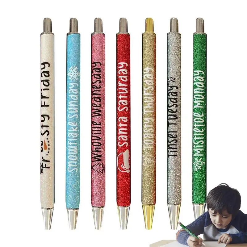 

Halloween Weekday Pens 7 Pcs Spooky Days Of The Week Pens Metal Horror School Supplies Cute Pens Fashion For Teachers Colleagues