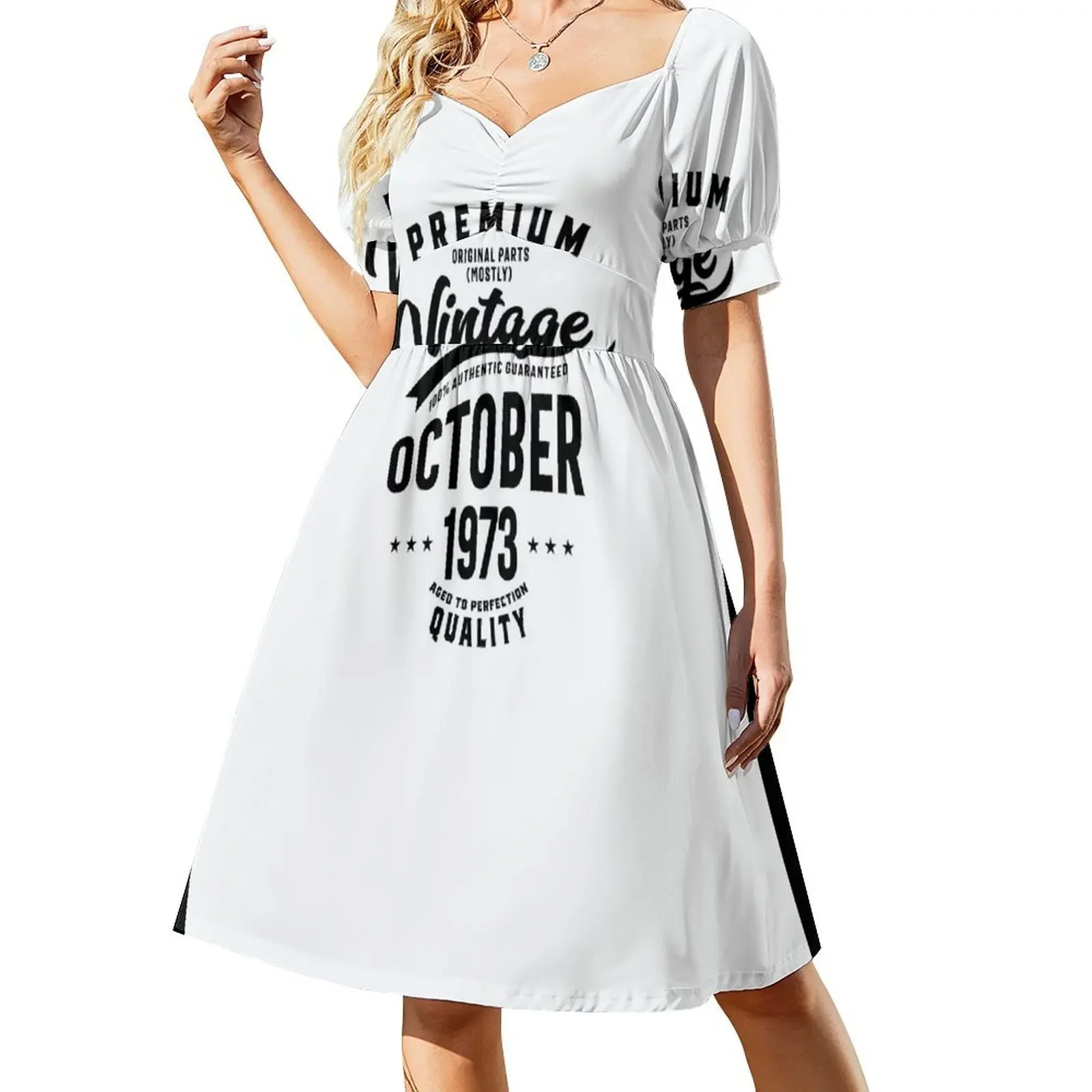 thumbnail image 1 of Vestido sin mangas divertido retro de cumpleaños de octubre de 1973 vintage premium Ropa femenina Vestidos formales para ocasiones especiales Vestido, 1 of 7