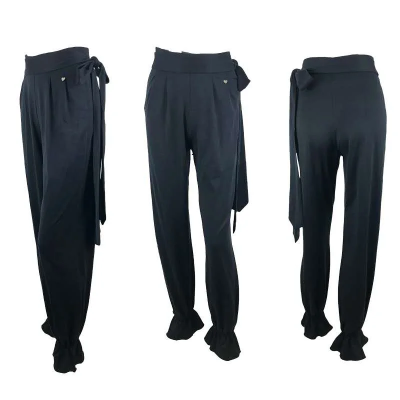 New Black Modern Dancing Pants For Women Ballroom Dance Pants Adults Latin Dance Performance Stage Taining Wear SL9327
