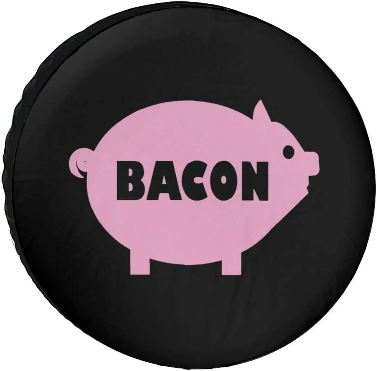 

Bacon and Pink Pig Tire Covers Potable Spare Wheel Cover Oxford Waterproof UV Sun Protectors