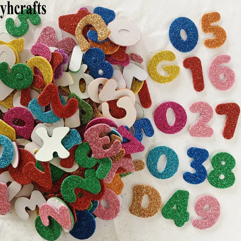 350PCS Letters and numbers glitter foam sticker Math toys Self learning Teach your own OEM bulk wholesale inside your outside cat in the hat s learning