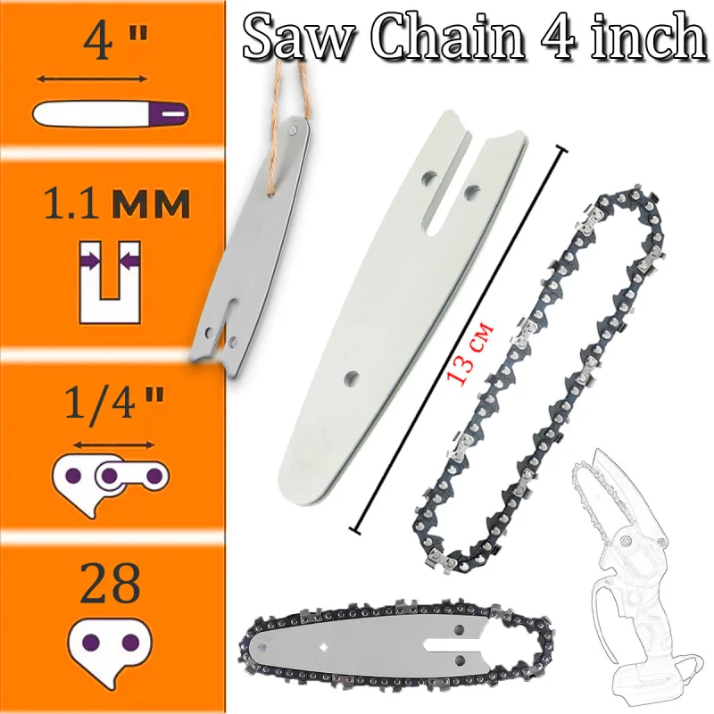 4inch Universal Chain Guide Electric Chainsaw For Logging And Pruning Tree Woodworking Tools Electric saw 28 Drive Link chainsaw chain