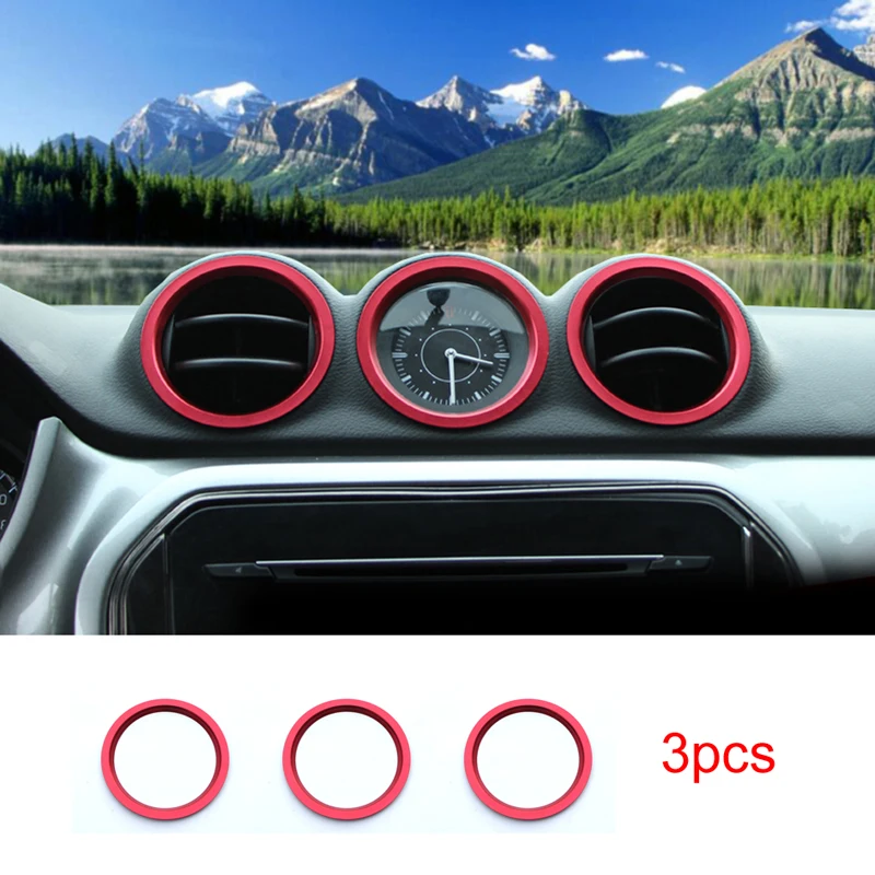 

3pcs For SUZUKI Vitara 2016-2017 Air Conditioner Air Outlet Decorative Ring Instrument Console Air Outlet Decorative Frame