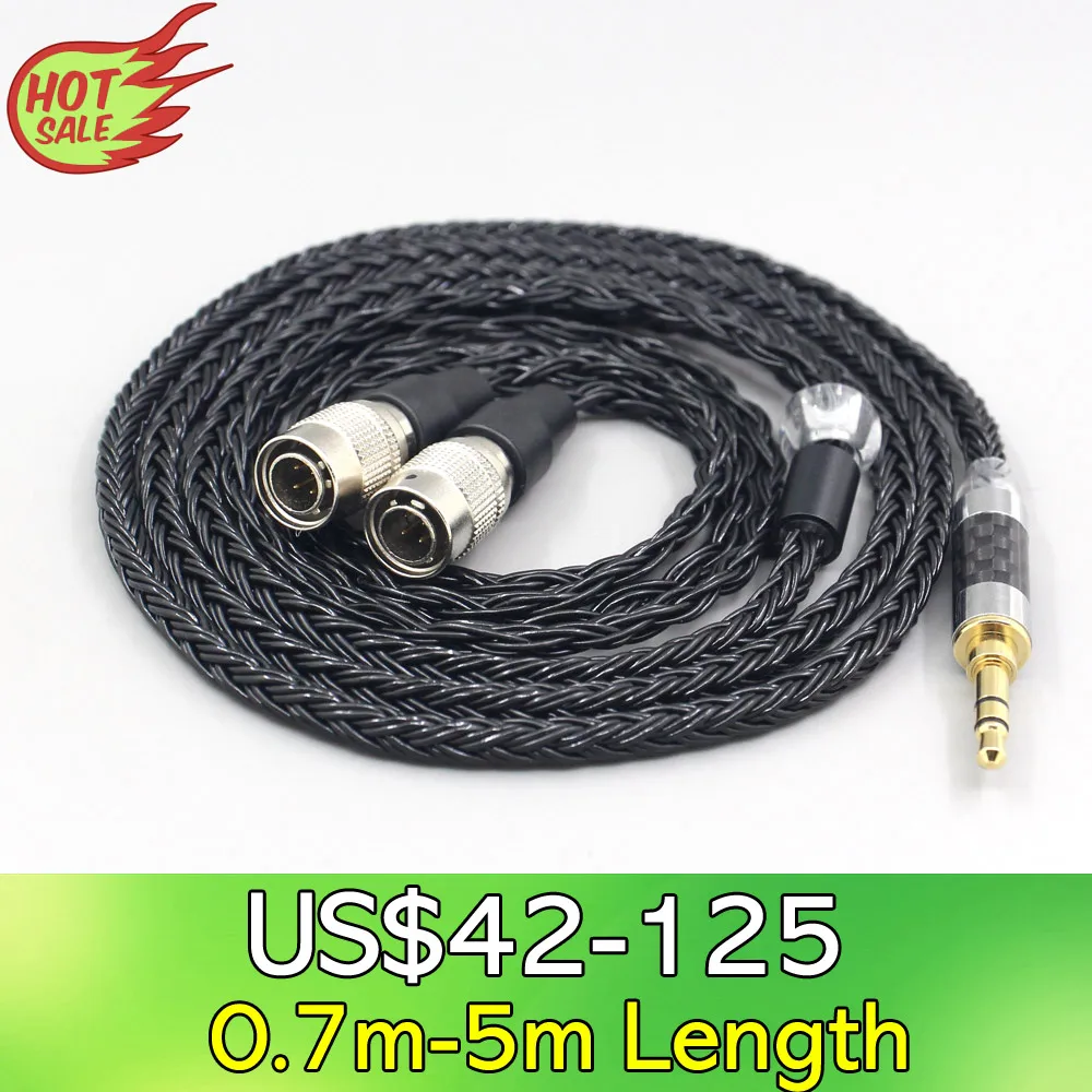 

LN007429 16 Core 7N OCC Black Braided Earphone Cable For Mr Speakers Alpha Dog Ether C Flow Mad Dog AEON Headphone