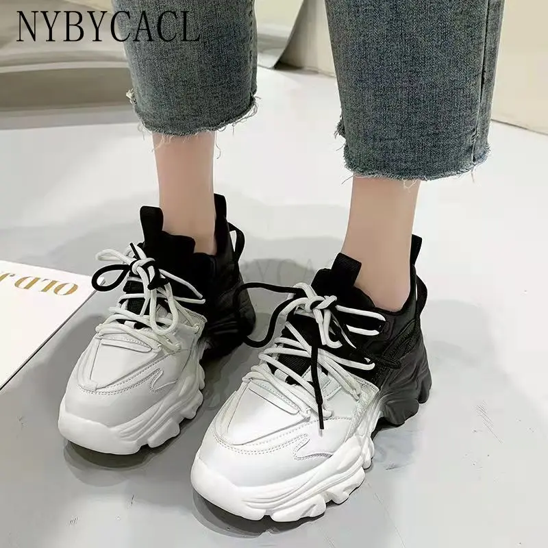 Chunky Sneakers Women 2022 Fashion Platform Shoes Basket Femme Vulcanize Shoes Womens Casual Krassovki Female Trainers Dad Shoes