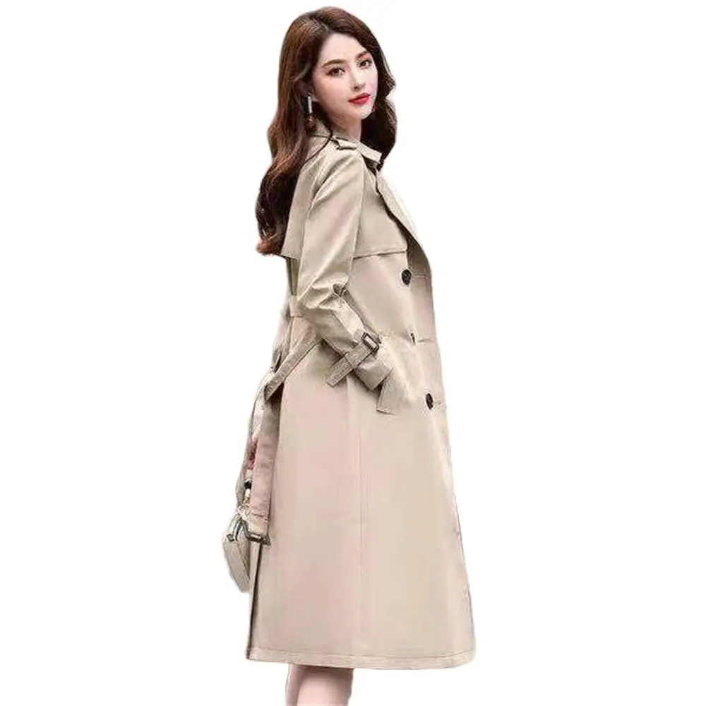 

2024 Spring Woman Long Trench Coat Fashion Korean Streetwear Loose Cloak Casual Elegant Khaki Black Women's Windbreaker Coat New