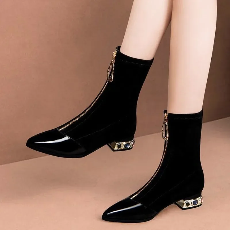 Botas De Combate Cape Robbin Zephyr Para Mujer - Con Diamantes De Imitación, Suela Gruesa, Estilo Urbano