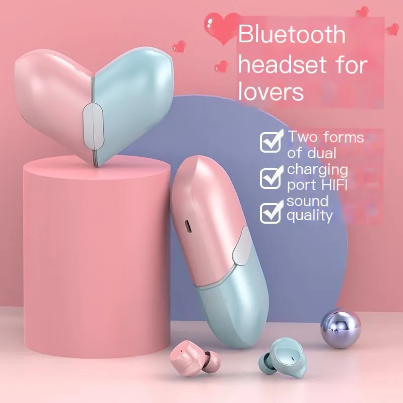 

TWS Bluetooth 5.3 Беспроводные наушники Высококачественные стерео наушники Симпатичный дизайн сердца Наушники Спортивная музыка Наушники Подарки для девочек