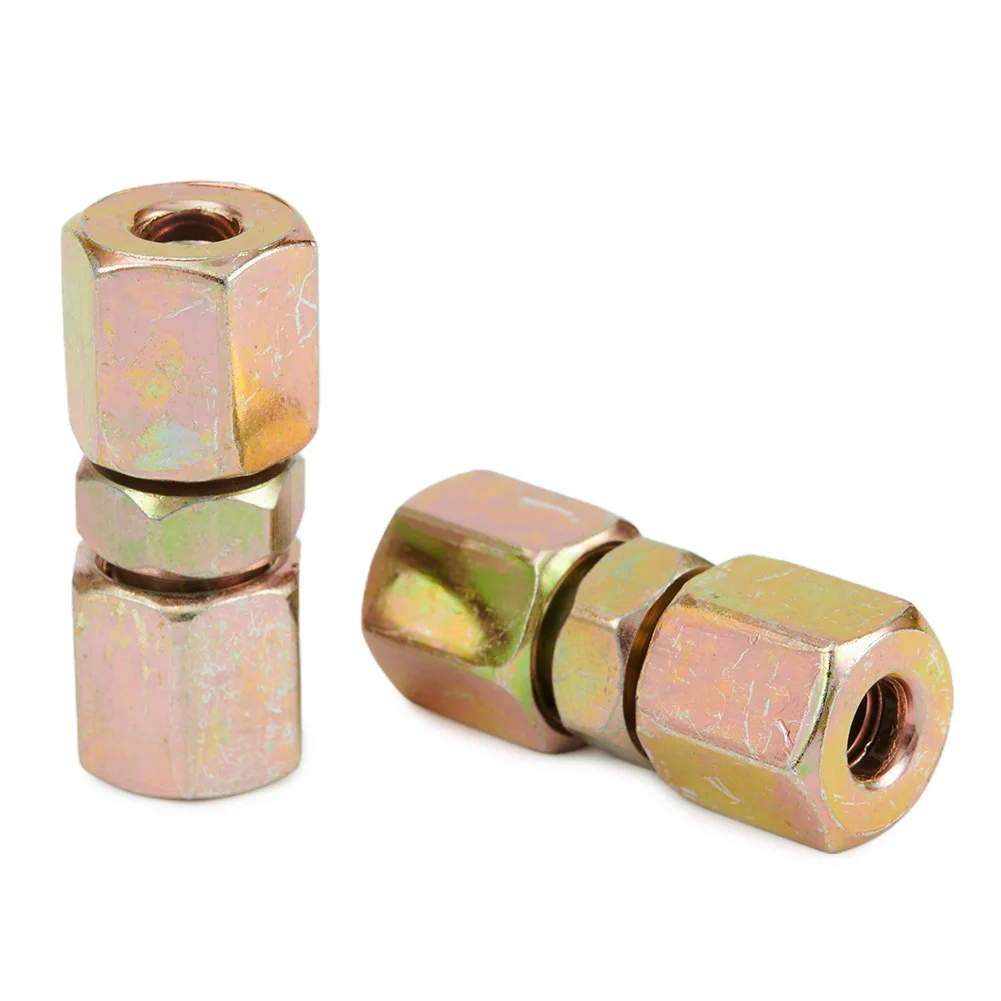 Brake Pipe Unions Pipe Unions Reliable 10mm x 1mm 2 Way Inline Brake Connectors with Male + Female Nuts for 3/16