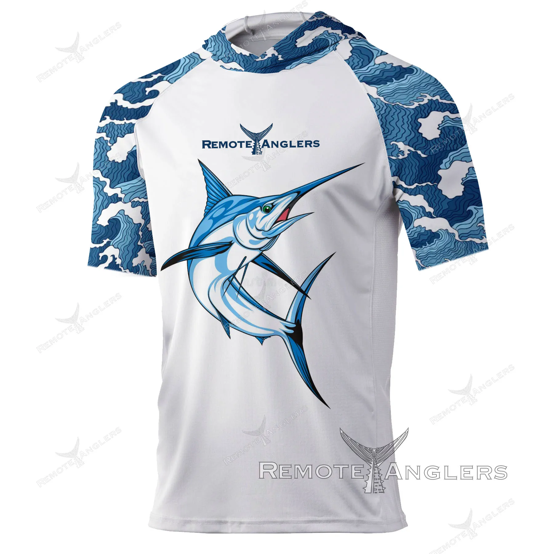 

REMOTE ANGLERS Men T-shirt Summer Fishing Clothing Print Tops 6xl Casual Sports Oversized Breathable Hoodie Short Sleeve