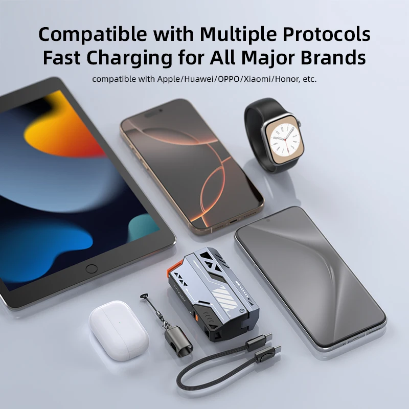 ESSAGER 20000Ah Power Bank With Type-C IP Cables 22.5W Fast Charging Digital Display Battery Pack - White - View #5