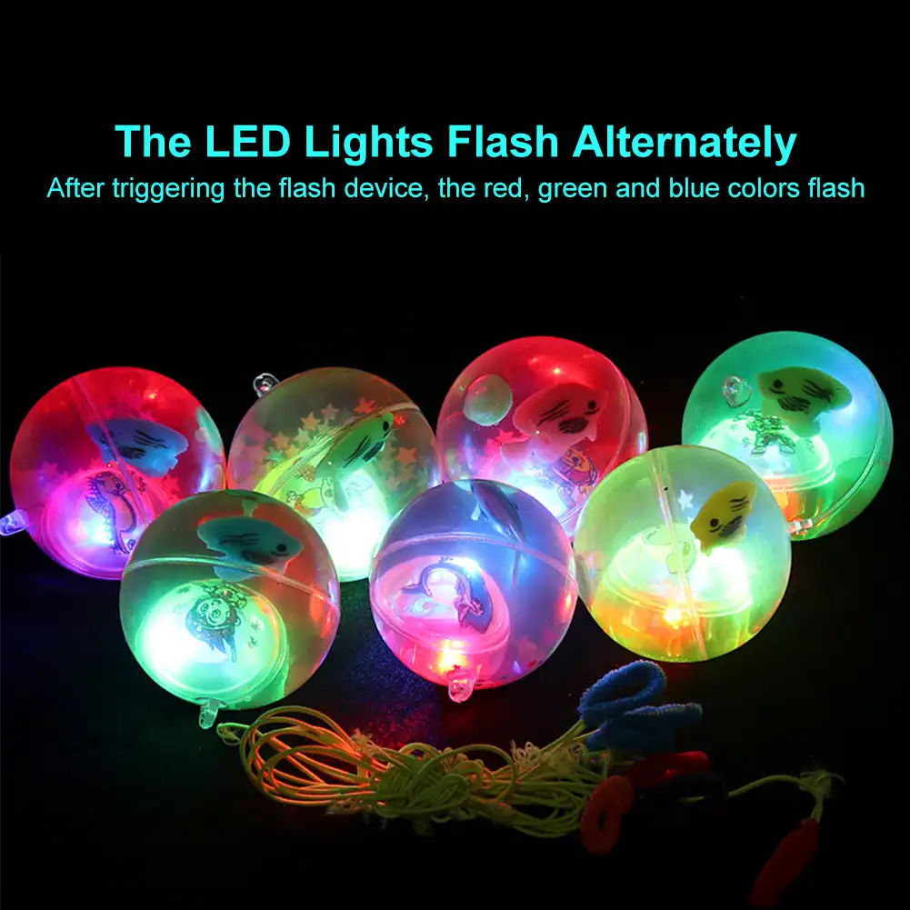 Colorful Flash Jumping Ball Children Luminous Toys Glowing Bouncy Ball Kids LED Glitter Elastic Ball Outdoor Fun Lato Toys 4