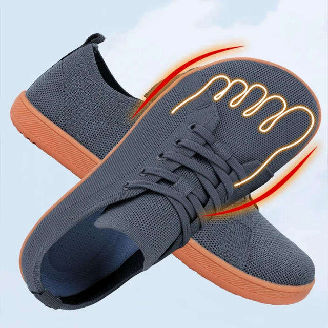 Chaussures pieds nus à bout large pour hommes et femmes, baskets de marche minimalistes |   Semelle zéro chute |   Maille respirante 2