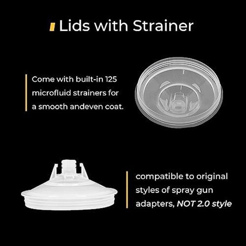 Paint Gun Cup Liner And Lid System As Shown Plastic 50 Lids 50 Liners 1 Hard Cup With Retaining Ring And 20 Sealing Plugs