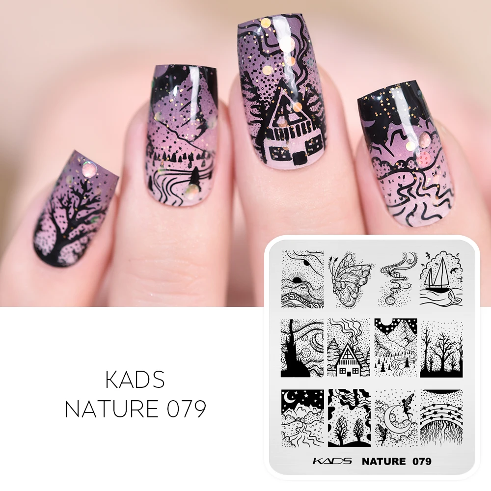 Nail Art Stamping Plate Animals Leaves Christmas Halloween Stencil for Nail Stamper Gel Polish Image Template Manicure DIY Tool 6