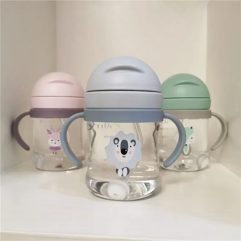 Baby Water Cup Straw Cute Anti-Choking Kindergarten Children Water Cup With Gravity Ball Duckbill Cup Infant Drinking Cup 6