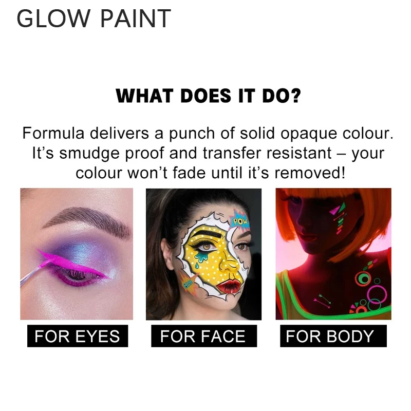 Uv Neon Glow Face Painting Makeup Fluorescent Water Activated Eyeliner  Hydra Cake Liner - Eyeliner - AliExpress