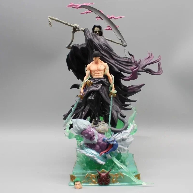 

ONE PIECE Action Figures 27cm Roronoa Zoro Grim Reaper Anime Characters Collection Ornament PVC Satute Model Desktop Gift Toys