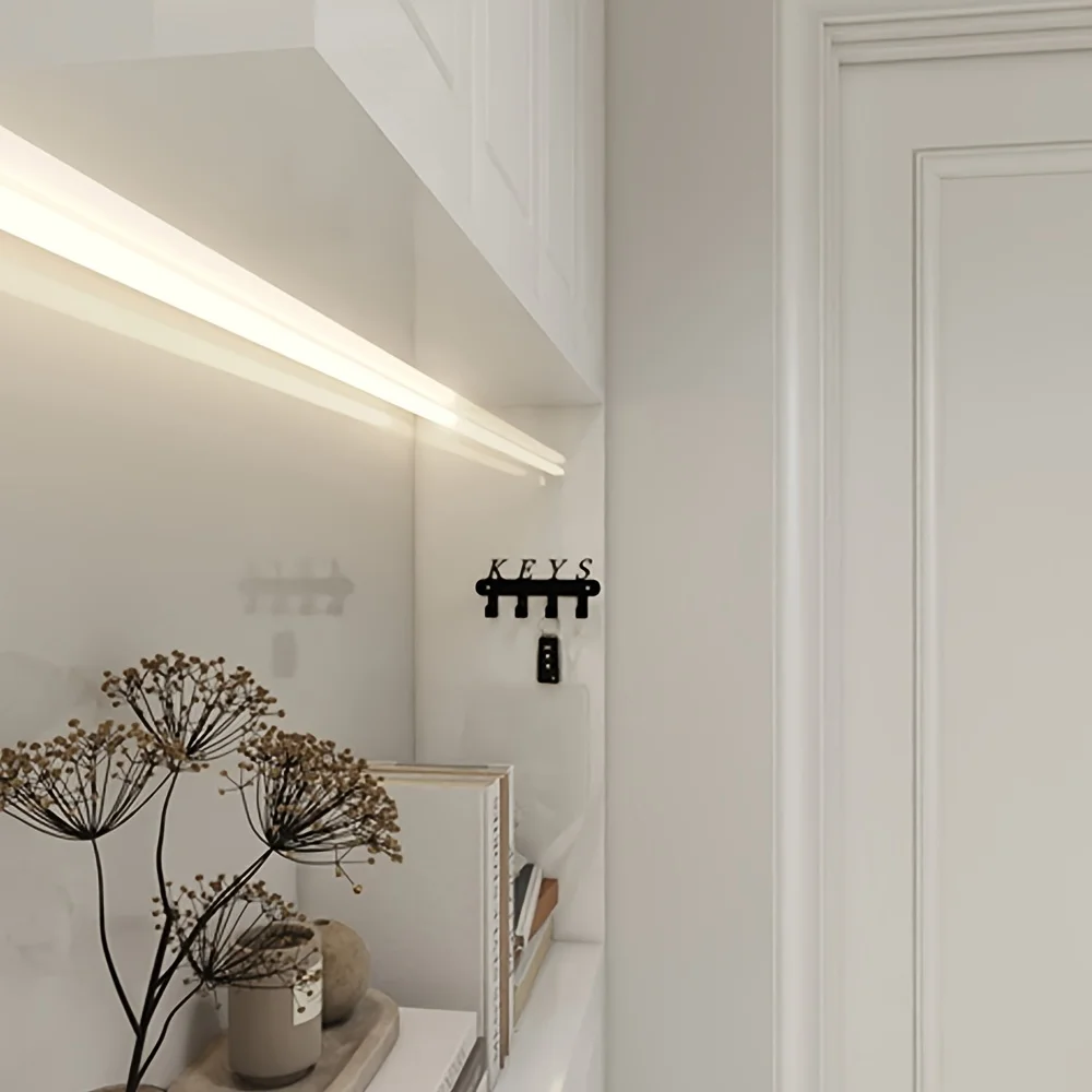 Key Holder for Wall Adhesive, Key Hooks with 4 Hooks Wall Mounted, Black Key Hangers for Wall Decor No Drill for Living Room 5