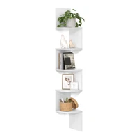 VASAGLE Corner Shelf Wall Mount, 5-Tier Floating Corner Bookshelf, Plant Shelf for Bedroom, Living Room, Bathroom, Home Office 1
