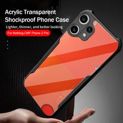 Clear Acrylic Shockproof Case for CMF Phone 2 Pro - Hybrid Rubber with Hard PC Back Cover (Black)