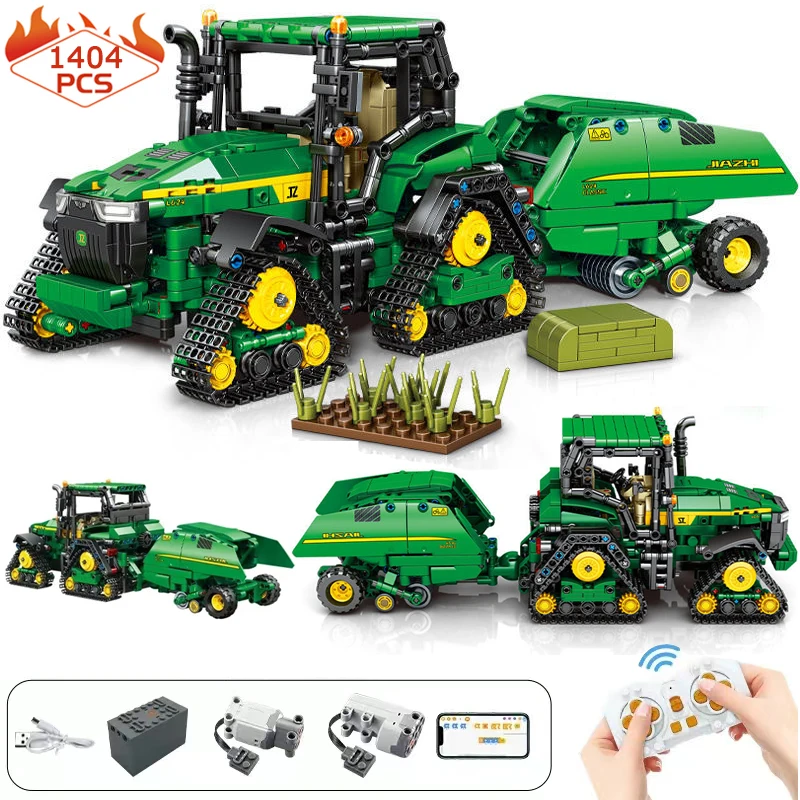 

High-Tech Serie Farm Harvester Building Blocks City Engineering Tractor Car Vehicle Model Bricks Toys For Kid Birthday Gift MOC