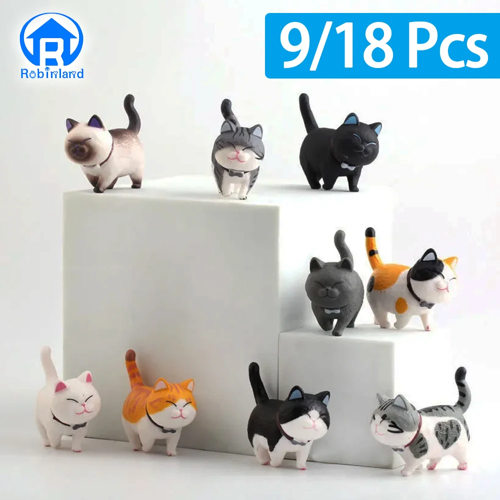 9-18 個ミニ猫の装飾品かわいいかわいい子猫の置物誕生日