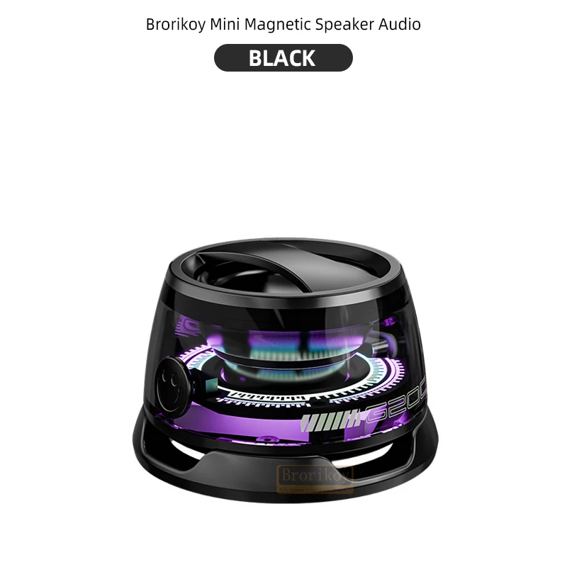 Compact Portable Bluetooth Speaker with RGB Lighting and Phone Holder – 7 Hours Playback