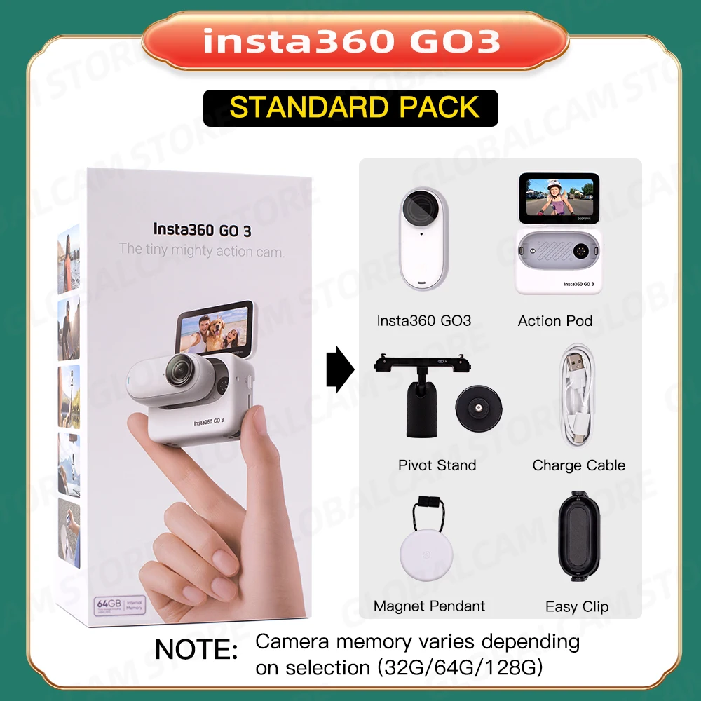 Insta360 GO 3S ミッドナイトブラック 128GB アクションキット Insta360 GO 3S ミッドナイトブラック 128GB アクションキット