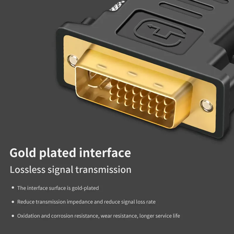 DVI to VGA Adapter DVI-I Male 24+5 pin to VGA Female 1080P Video Graphics Card Converter for HDTV PC Projector