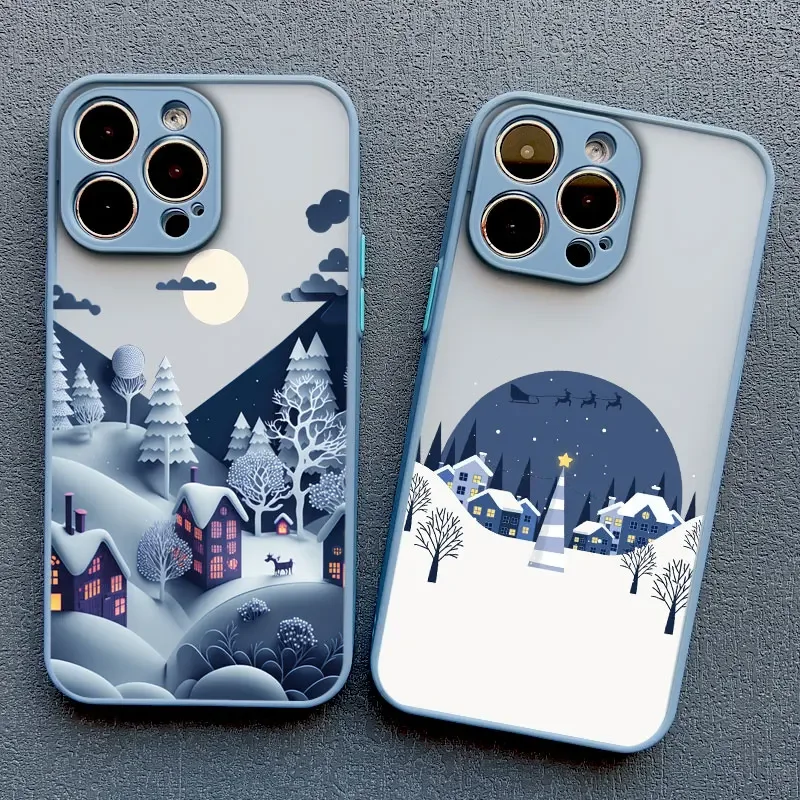 Festive Winter Snow Scene Shockproof Phone Case - Durable Hard Cover s