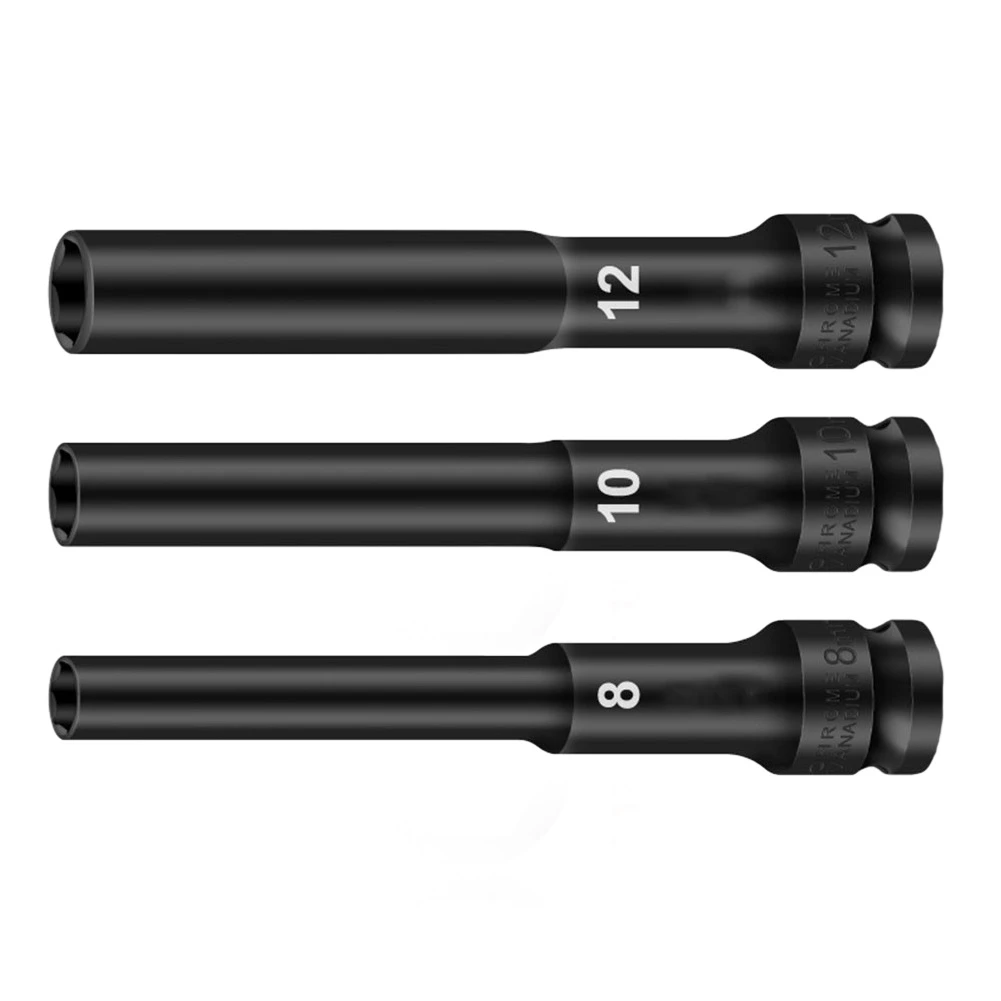 

Адаптер с шестигранной головкой, шестигранный, высокая твердость, 3 шт., 8 мм/10 мм/12 мм, черная хромованадиевая сталь для электрического ключа переменного тока, высокое качество