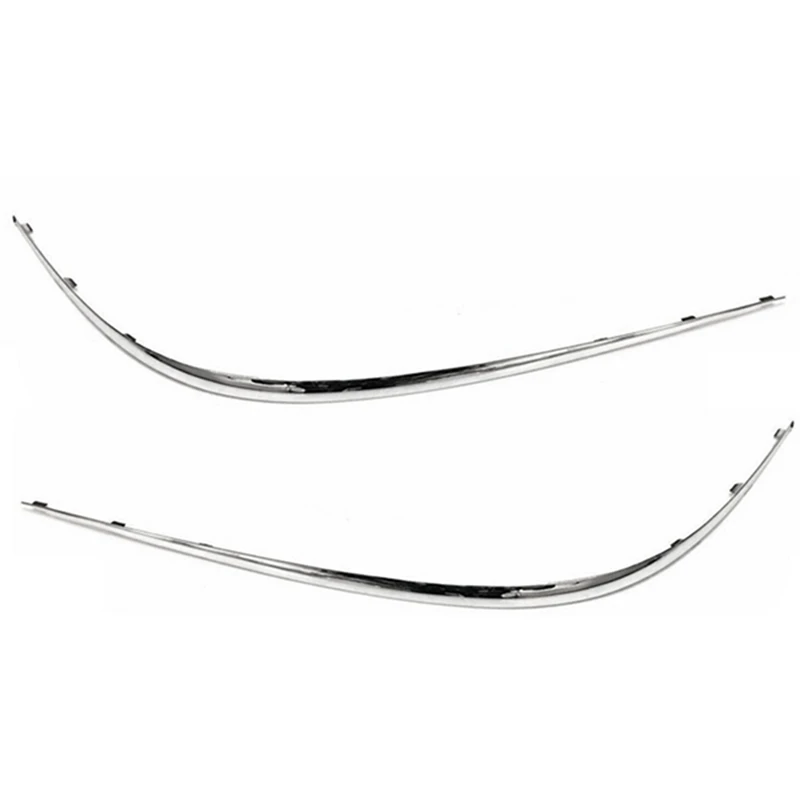2 Pair Front Bumper Chrome Strip Trim Molding For Mercedes W211 E320