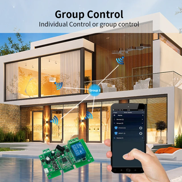 Smart Garage Door Opener Zigbee Inching Self-locking Switch Relay 433 Remote Control Receiver Voice Controller Alexa Tuya APP 4