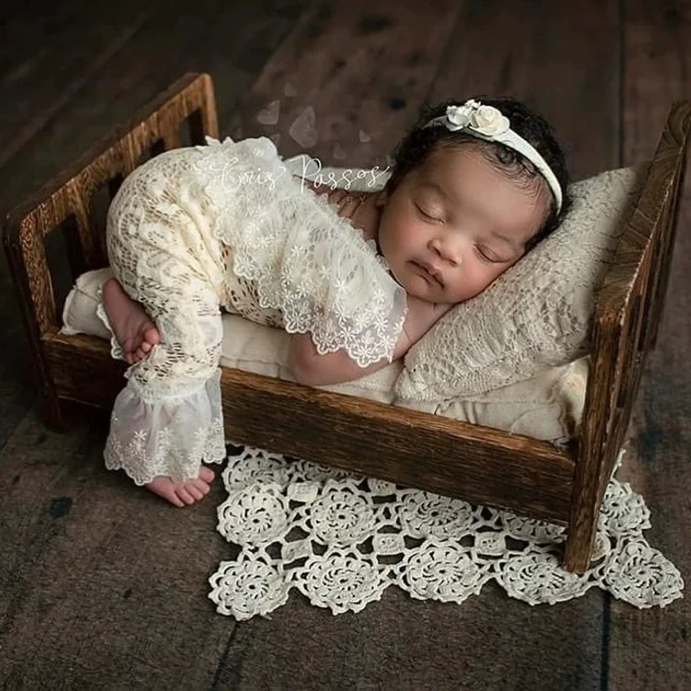 

Baby Girl Photography Clothing Headband+Lace Jumpsuit 2Pcs/Set Newborn Studio Photo Props Accessories Fotografia Clothes Outfits