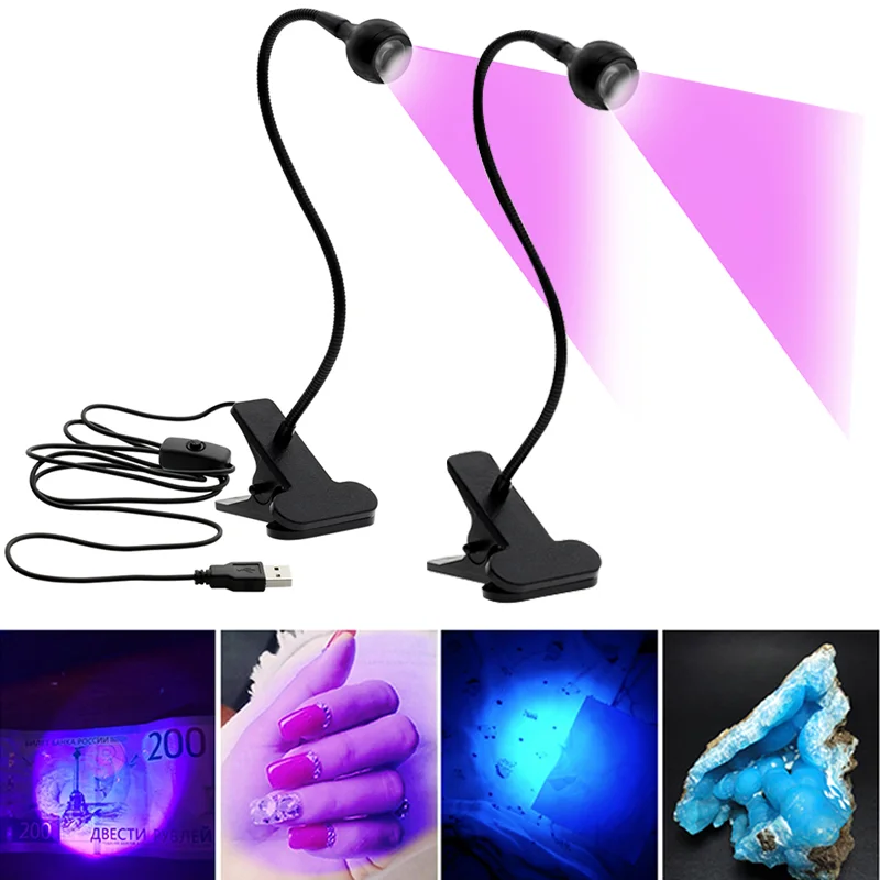 Mini lampe UV à Led, Tube métallique Flexible à pince, USB, lampe de bureau, sèche-ongles pour bricolage, Nail Art
